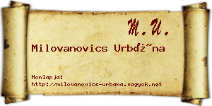 Milovanovics Urbána névjegykártya
